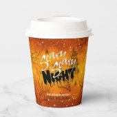 Scary Scary Night Halloween Oranje ID946 Papieren Bekers (Achterkant)