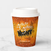 Scary Scary Night Halloween Oranje ID946 Papieren Bekers (Voorkant)
