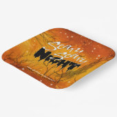 Scary Scary Night Halloween Oranje ID946 Papieren Bordje (Gebogen)