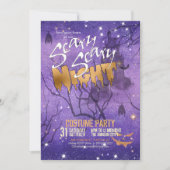 Scary Scary Night Halloween Paars ID946 Kaart (Voorkant)