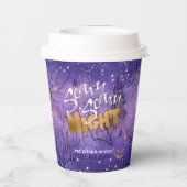 Scary Scary Night Halloween Paars ID946 Papieren Bekers (Achterkant)