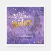Scary Scary Night Halloween Paars ID946 Servet (Voorkant)