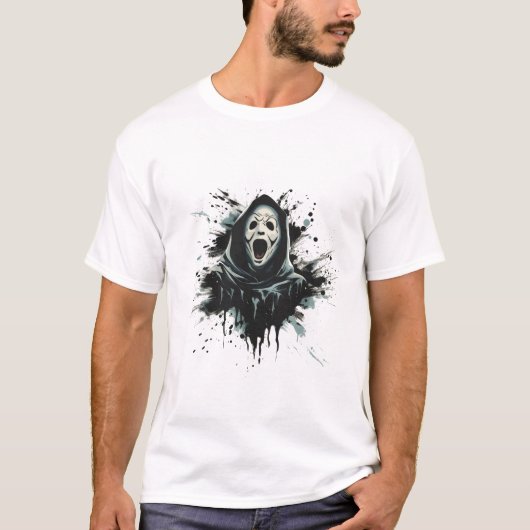Scary Scream Ghost Horror T-shirt (Voorkant)