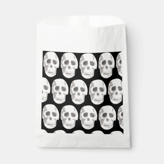 Scary Scull Black & White Pattern|Happy Halloween Bedankzakje (Voorkant)