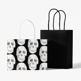 Scary Scull Black & White Pattern|Happy Halloween Groot Cadeauzakje