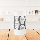 Scary Scull Black & White Pattern|Happy Halloween Matglas Bierpul
