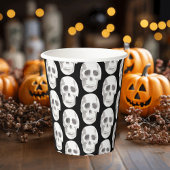Scary Scull Black & White Pattern|Happy Halloween Papieren Bekers