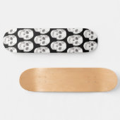 Scary Scull Black & White Pattern|Happy Halloween Persoonlijk Skateboard (Horizontaal)