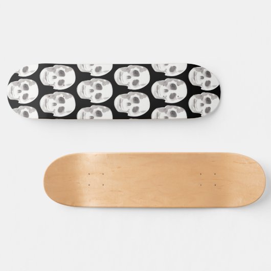 Scary Scull Black & White Pattern|Happy Halloween Persoonlijk Skateboard (Horizontaal)