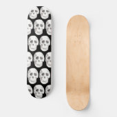 Scary Scull Black & White Pattern|Happy Halloween Persoonlijk Skateboard (Voorkant)