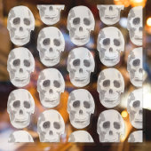 Scary Scull Black & White Pattern|Happy Halloween Raamsticker