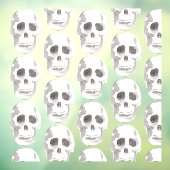 Scary Scull Black & White Pattern|Happy Halloween Raamsticker (Vel 3)