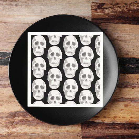 Scary Scull Black & White Pattern|Happy Halloween Servet