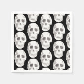 Scary Scull Black & White Pattern|Happy Halloween Servet (Voorkant)