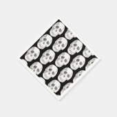 Scary Scull Black & White Pattern|Happy Halloween Servet (Hoek)