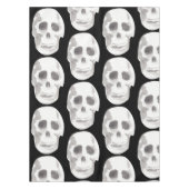 Scary Scull Black & White Pattern|Happy Halloween Tafelkleed (Voorkant)