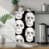 Scary Scull Black & White Pattern|Happy Halloween Theedoek