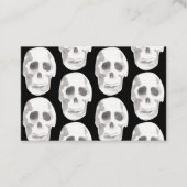 Scary Scull Black & White Pattern|Happy Halloween Visitekaartje (Voorkant)