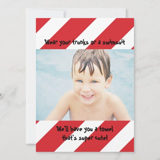 Scary Shark Birthday Pool Party Invite Kaart (Achterkant)