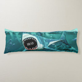 Scary Shark custom name body pillow Lichaamskussen