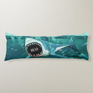 Scary Shark custom name body pillow Lichaamskussen