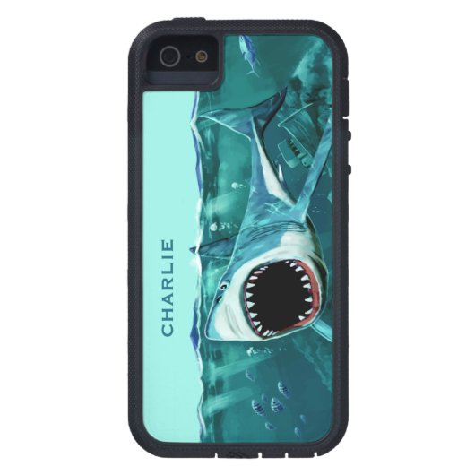 Scary Shark custom name phone cases (Achterkant)