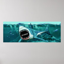 Scary Shark custom name poster