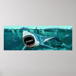 Scary Shark custom name poster