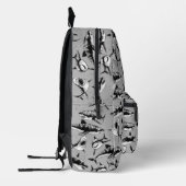 Scary Shark Pattern Zwart Monogram Bedrukte Rugzak (Links)