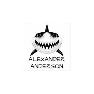 Scary Shark Personalize Rubberstempel