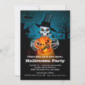 Scary Skeleton and Pumpkin Halloween Invitations (Voorkant)