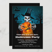 Scary Skeleton and Pumpkin Halloween Invitations (Voorkant / Achterkant)