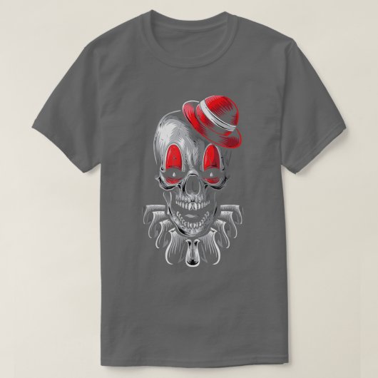 Scary Skeleton Clown, Serial Killer Kast Halwee T-shirt (Design voorkant)