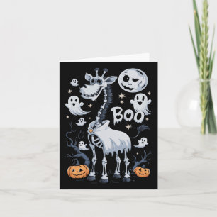 Scary Skeleton Giraffe voor Ghosts Halloween Kaart