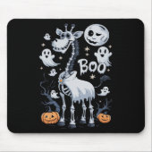 Scary Skeleton Giraffe voor Ghosts Halloween Muismat (Voorkant)