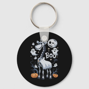 Scary Skeleton Giraffe voor Ghosts Halloween Sleutelhanger