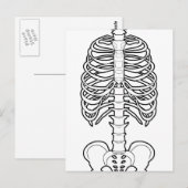 Scary Skeleton Halloween Briefkaart (Voorkant / Achterkant)