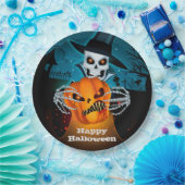 Scary Skeleton Halloween Papieren Bordje (Feest)