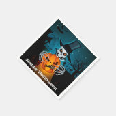 Scary Skeleton Halloween Party Servet (Hoek)