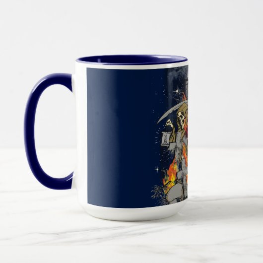 Scary Skeleton in nachtelijke Mok (Links)