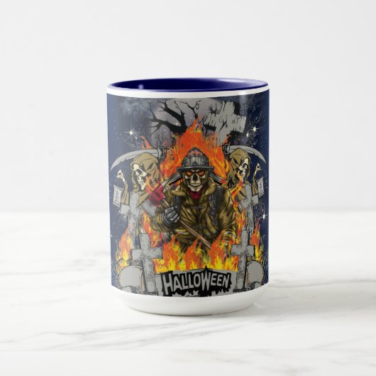 Scary Skeleton in nachtelijke Mok (Midden)