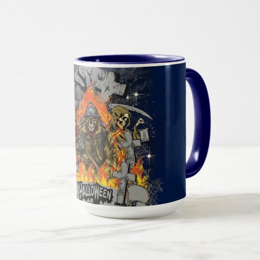 Scary Skeleton in nachtelijke Mok (Voorkant rechts)