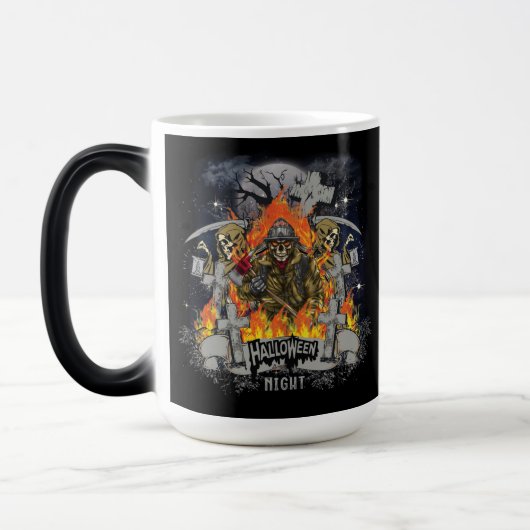 Scary Skeleton in nachtelijke Mok (Links)