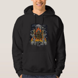 Scary Skeleton in Night Halloween Hoodie