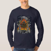 Scary Skeleton in Night Halloween T-shirt (Voorkant)