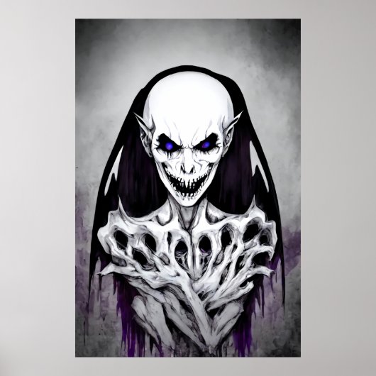 Scary Skeleton monster portret | AI Art. Poster (Voorkant)