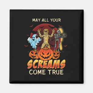 Scary Skeleton Monsters Ghost Funny Lazy Creepy Ha Magneet