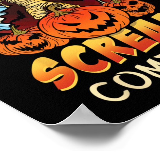 Scary Skeleton Monsters Ghost Funny Lazy Creepy Ha Poster (Hoek)