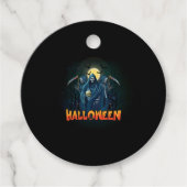 Scary Skeleton Night Halloween, Mijn Halloween Moo Bedankjes Labels (Voorkant)