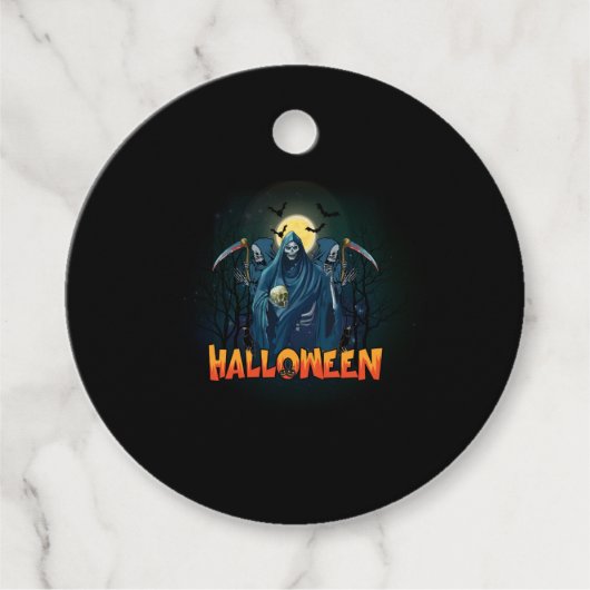 Scary Skeleton Night Halloween, Mijn Halloween Moo Bedankjes Labels (Voorkant)